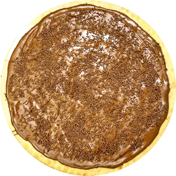 Pizza Brigadeiro vista de cima