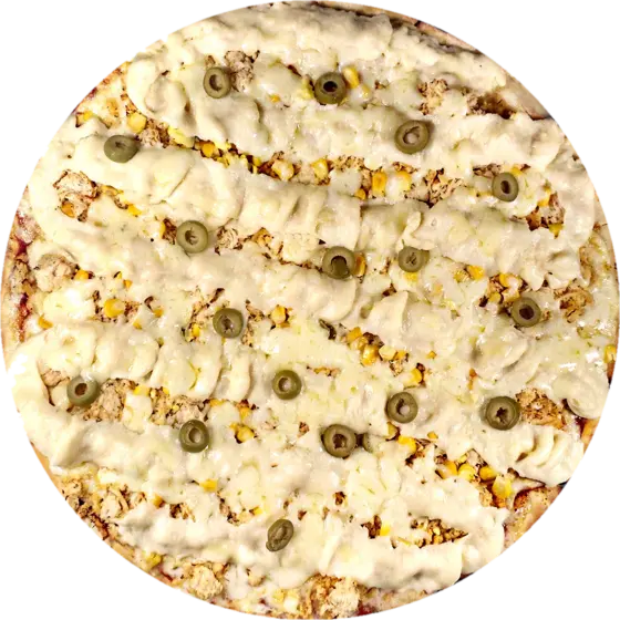 Pizza Frango com Catupiry vista de cima