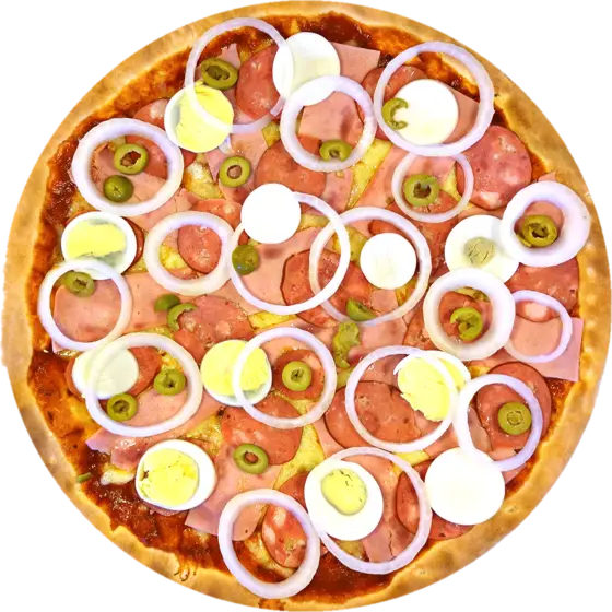 Pizza Portuguesa da Divinus vista de cima
