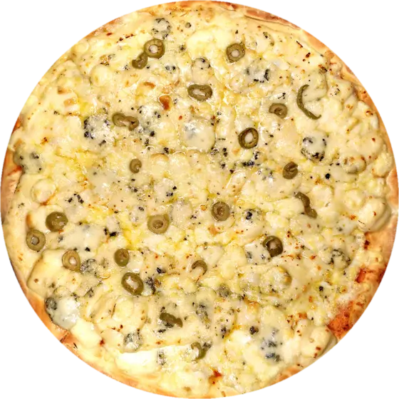 Pizza Quatro Queijos vista de cima